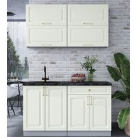 Готовая кухня Интерлиния Мила Шато 1.4Б (белый/белый/кастилло темный) - Превью изображения №3 — Интернет-магазин ПроЗаказ