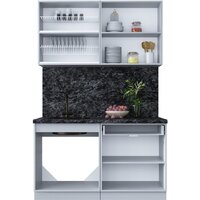 Готовая кухня Интерлиния Мила Шато 1.4Б (белый/белый/кастилло темный) - Превью изображения №4 — Интернет-магазин ПроЗаказ