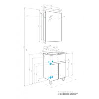  Акватон Тумба с умывальником Форест 60 1A2782K0FR9C0 (дуб рошелье/сумеречный голубой) - Превью изображения №14 — Интернет-магазин ПроЗаказ