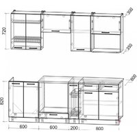 Готовая кухня Интерлиния Мила 2.2 ВТ (белый платинум/дуб веллингтон/белый гранит) - Превью изображения №3 — Интернет-магазин ПроЗаказ