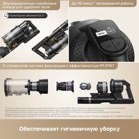 Пылесос Trouver Cordless Vacuum Cleaner G70 Detect V2515 (евровилка, черный) - Превью изображения №9 — Интернет-магазин ПроЗаказ