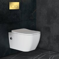 Унитаз подвесной Roxen Cube bidet в комплекте с инсталляцией StounFix Dual Fresh 6 в 1 968094 (кнопка: золото глянцевое ) - Превью изображения №9 — Интернет-магазин ПроЗаказ