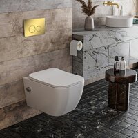 Унитаз подвесной Roxen Cube bidet в комплекте с инсталляцией StounFix Dual Fresh 6 в 1 968094 (кнопка: золото глянцевое ) - Превью изображения №8 — Интернет-магазин ПроЗаказ