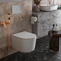 Унитаз подвесной Roxen Simple Compact в комплекте с инсталляцией StounFix Dual Fresh 6 в 1 919136 (кнопка: хром матовый) - Превью изображения №15 — Интернет-магазин ПроЗаказ