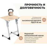 Ученический стол Sheffilton SHT-T-TN27 г5-7 (одн. береза/алюминиевый металлик/серый) - Превью изображения №8 — Интернет-магазин ПроЗаказ