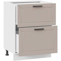 Шкаф напольный Трия Лорас 1Н6Я2 (белый/холст латте) - Превью изображения №2 — Интернет-магазин ПроЗаказ