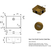 Кухонная мойка Reginox New York 50x40 (L) OKG Comfort Gold Flax R35160 - Превью изображения №6 — Интернет-магазин ПроЗаказ