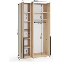 Шкаф распашной Soma Lord Black 3-х створчатый 120x240 (дуб сонома) - Превью изображения №5 — Интернет-магазин ПроЗаказ