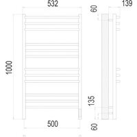 Полотенцесушитель TERMINUS Прато П12 500x1000 нп электро (хром) - Превью изображения №3 — Интернет-магазин ПроЗаказ