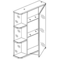  СанитаМебель Шкаф с зеркалом Камелия-09.60 (правый, белый) - Превью изображения №2 — Интернет-магазин ПроЗаказ