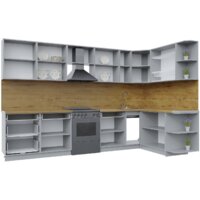 Готовая кухня Интерлиния Берес 1.7x3.3 левая (дуб английский/дуб полярный/кастилло темный) - Превью изображения №6 — Интернет-магазин ПроЗаказ