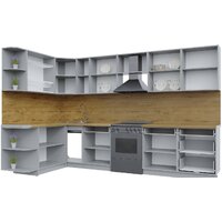 Готовая кухня Интерлиния Берес 1.7x3.3 левая (дуб английский/дуб полярный/кастилло темный) - Превью изображения №2 — Интернет-магазин ПроЗаказ