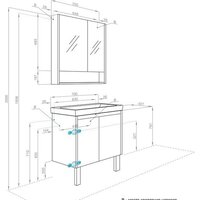  Акватон Тумба с умывальником Сканди Doors 70 1A2789K0SDB20 (белый/дуб верона) - Превью изображения №10 — Интернет-магазин ПроЗаказ