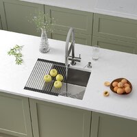 Кухонная мойка Roxen Uno 560210-44 (440*440) сатин под столешницу (с ролл-матом и дозатором) - Превью изображения №1 — Интернет-магазин ПроЗаказ