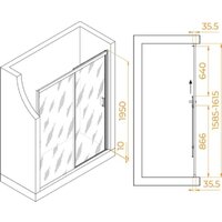 Душевая дверь RGW PA-017 R 350801716-21 (хром/матовое стекло) - Превью изображения №6 — Интернет-магазин ПроЗаказ