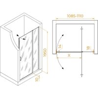 Душевая дверь RGW LE-004Gr 351200411-110 (серый/прозрачное стекло) - Превью изображения №2 — Интернет-магазин ПроЗаказ
