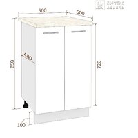 Шкаф напольный Кортекс-мебель Корнелия Лира НШ50р (оникс/марсель) - Превью изображения №3 — Интернет-магазин ПроЗаказ