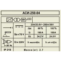 Сварочный инвертор ДИОЛД АСИ 250-04 - Превью изображения №2 — Интернет-магазин ПроЗаказ