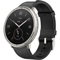 Amazfit Active 2 Premium (серебристый, с черным кожаным ремешком)