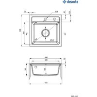 Кухонная мойка Deante ZQZ_G103 - Превью изображения №2 — Интернет-магазин ПроЗаказ