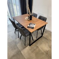 Кухонный стол Notta Лиман 120/160x80 619210 (дуб крафт золотой/черный матовый) - Превью изображения №9 — Интернет-магазин ПроЗаказ