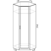 Шкаф распашной Интермебель Марсель 1 зеркало МР-11 (шиншилла серая) - Превью изображения №3 — Интернет-магазин ПроЗаказ
