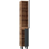  Onika Шкаф-пенал для ванной Айленд 30 403084 (графит/дуб крафт золотой) - Превью изображения №4 — Интернет-магазин ПроЗаказ