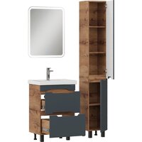  Onika Шкаф-пенал для ванной Айленд 30 403084 (графит/дуб крафт золотой) - Превью изображения №7 — Интернет-магазин ПроЗаказ