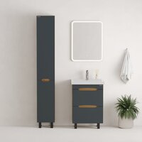  Onika Шкаф-пенал для ванной Айленд 30 403084 (графит/дуб крафт золотой) - Превью изображения №9 — Интернет-магазин ПроЗаказ