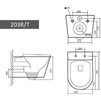 Унитаз подвесной Grado GD-W203T + TECE Kit 9400412 (с кнопкой смыва) - Превью изображения №10 — Интернет-магазин ПроЗаказ
