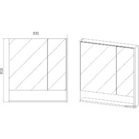  Viant Шкаф с зеркалом Мальта 80 VMAL80BEL-ZSH - Превью изображения №3 — Интернет-магазин ПроЗаказ