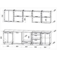 Готовая кухня Интерлиния Мила Лайт 3.0-ПМ2 (белый платинум/белый платинум/дуб бунратти) - Превью изображения №6 — Интернет-магазин ПроЗаказ