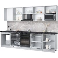 Готовая кухня Интерлиния Мила Лайт 3.0-ПМ2 (белый платинум/белый платинум/дуб бунратти) - Превью изображения №3 — Интернет-магазин ПроЗаказ