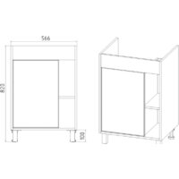  Viant Тумба под умывальник Бостон Como 60 VBOS60COG-T1ST - Превью изображения №2 — Интернет-магазин ПроЗаказ