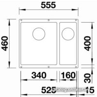 Кухонная мойка Blanco Subline 340/160-U 525985 (правая, черный) - Превью изображения №2 — Интернет-магазин ПроЗаказ