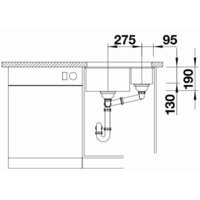 Кухонная мойка Blanco Subline 340/160-U 525985 (правая, черный) - Превью изображения №4 — Интернет-магазин ПроЗаказ