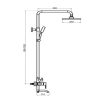 Душевая система  РМС SUS124-009DK-1 - Превью изображения №3 — Интернет-магазин ПроЗаказ