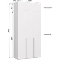 Шкаф распашной Аквилон Чарли №25.1 (белое сияние) - Превью изображения №8 — Интернет-магазин ПроЗаказ