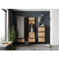 Шкаф распашной Black Red White Loft SZF1W1S/60 (дуб вотан/черный) - Превью изображения №4 — Интернет-магазин ПроЗаказ