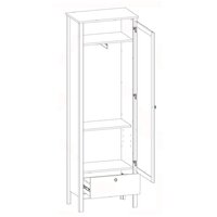 Шкаф распашной Black Red White Loft SZF1W1S/60 (дуб вотан/черный) - Превью изображения №2 — Интернет-магазин ПроЗаказ