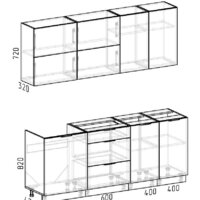 Готовая кухня Интермебель Микс Топ-35 2.0м без столешницы (графит серый/дуб крафт золотой) - Превью изображения №8 — Интернет-магазин ПроЗаказ
