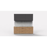 Готовая кухня Интермебель Микс Топ-35 2.0м без столешницы (графит серый/дуб крафт золотой) - Превью изображения №2 — Интернет-магазин ПроЗаказ