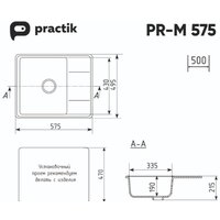 Кухонная мойка Practik PR-M 575-001 (белый камень) - Превью изображения №2 — Интернет-магазин ПроЗаказ