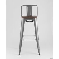 Стул Stool Group Tolix со спинкой YD-H765E-W YG-15 (серебристый матовый/темное дерево) - Превью изображения №3 — Интернет-магазин ПроЗаказ