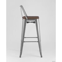 Стул Stool Group Tolix со спинкой YD-H765E-W YG-15 (серебристый матовый/темное дерево) - Превью изображения №4 — Интернет-магазин ПроЗаказ