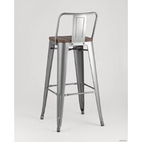 Стул Stool Group Tolix со спинкой YD-H765E-W YG-15 (серебристый матовый/темное дерево) - Превью изображения №5 — Интернет-магазин ПроЗаказ