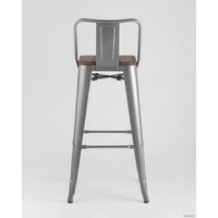 Стул Stool Group Tolix со спинкой YD-H765E-W YG-15 (серебристый матовый/темное дерево) - Превью изображения №6 — Интернет-магазин ПроЗаказ