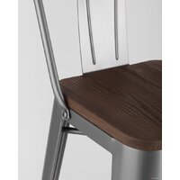 Стул Stool Group Tolix со спинкой YD-H765E-W YG-15 (серебристый матовый/темное дерево) - Превью изображения №8 — Интернет-магазин ПроЗаказ