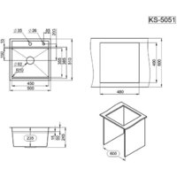 Кухонная мойка Granula KS-5051 (графит матовый) - Превью изображения №4 — Интернет-магазин ПроЗаказ