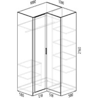 Шкаф распашной Интермебель Марсель 1 зеркало МР-12 (дуб крафт золотой) - Превью изображения №4 — Интернет-магазин ПроЗаказ